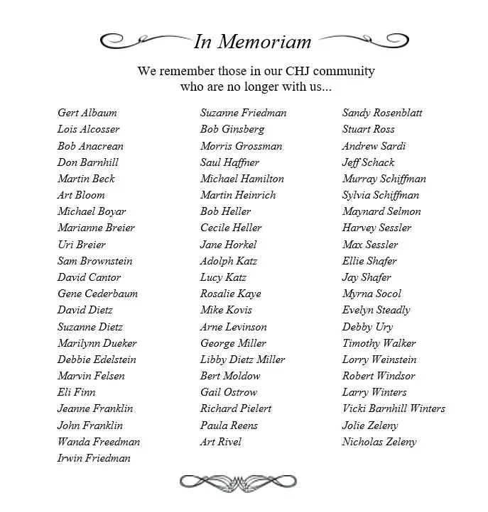 Deceased Members 2025